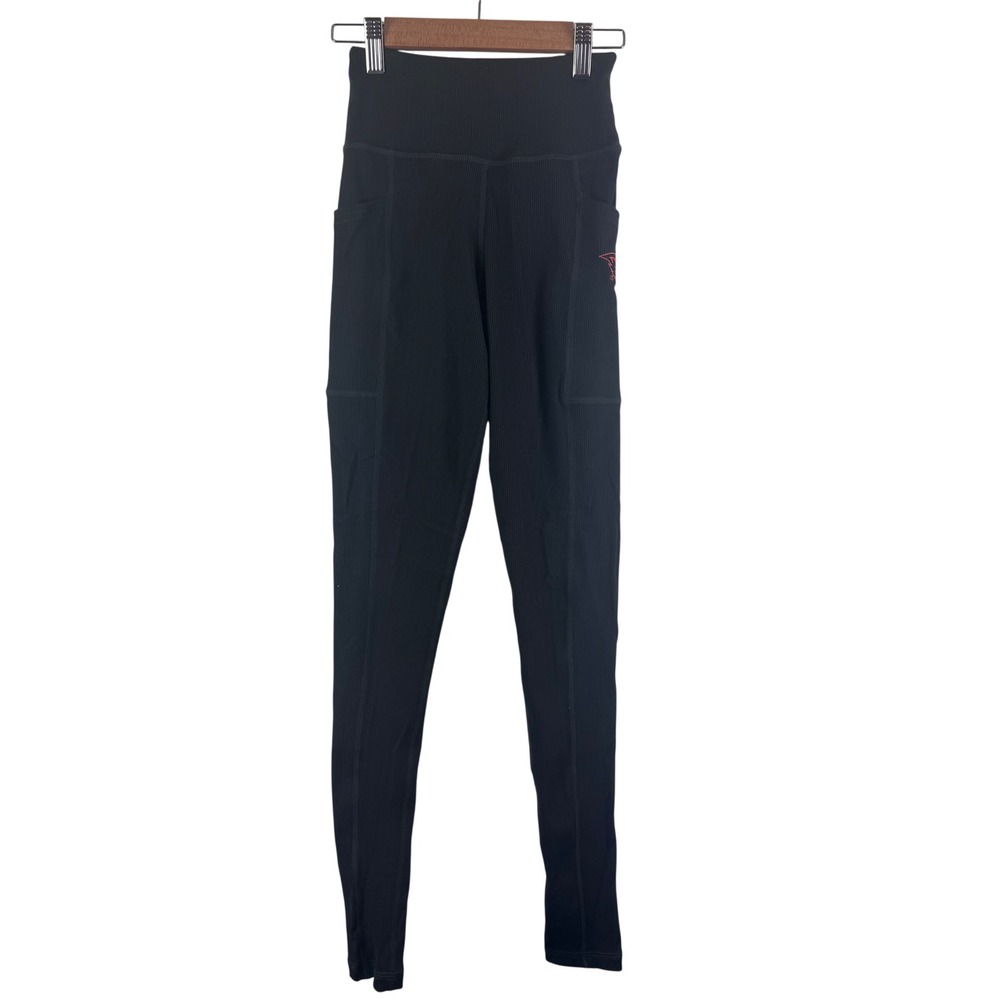 ZooZatz Leggings Women XS Black Ribbed Oregon State Beavers Pockets High Rise